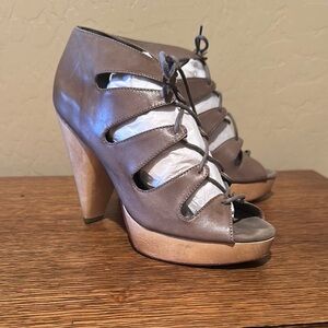 Loeffler Randall Brown Heels with Strappy Design